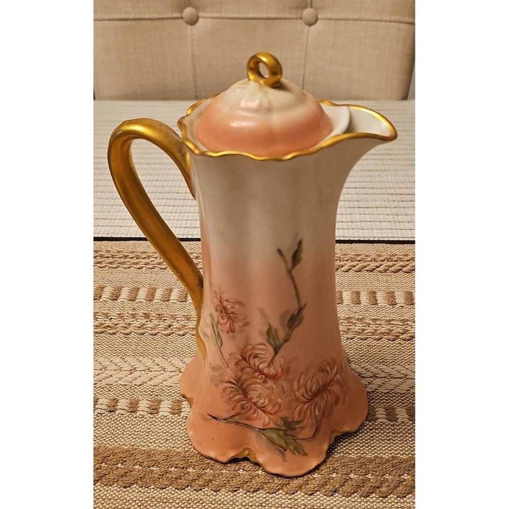 Antique Limoges‎ H&C L France Haviland 9" Pitcher with Lid
